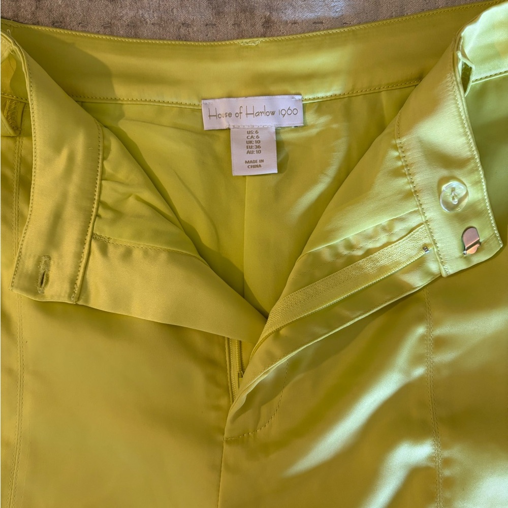 House of Harlow 1960 Vibrant Green silk pant